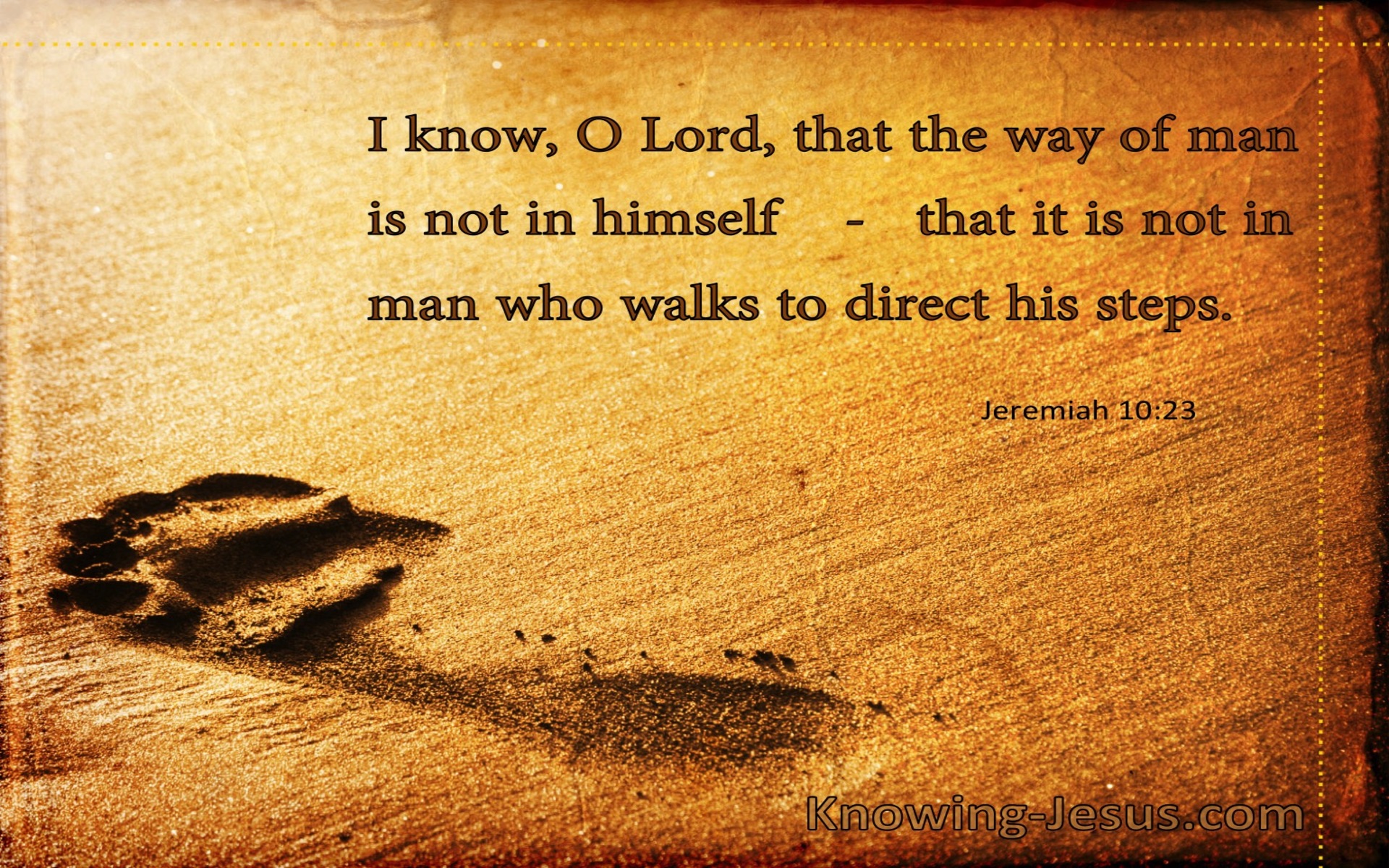 Jeremiah 10:23 The Way Of Man Is Not In Himself (brown) 